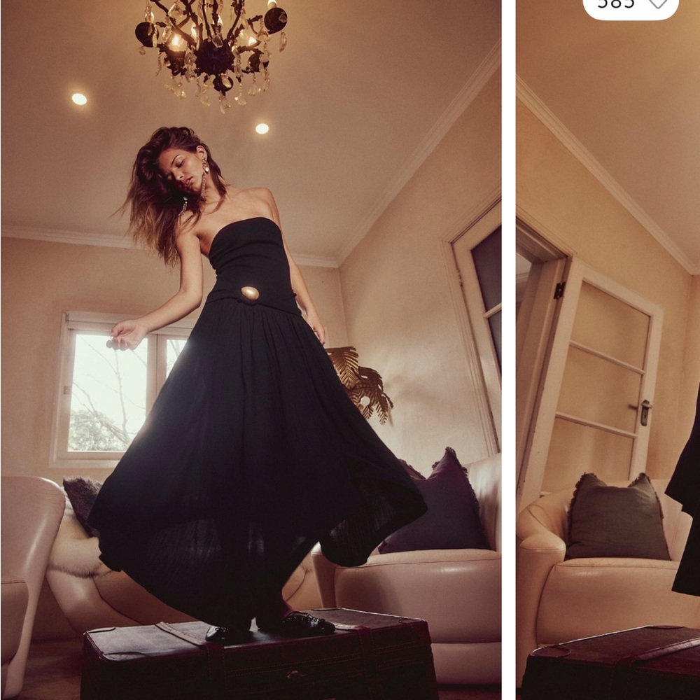 Free People Black Strapless Dress